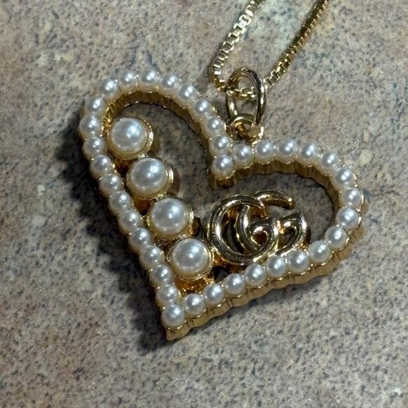 Authentic Box & Gucci Pendant Necklace Upcycled Unbranded 16" Gold Plated Chain - Picture 9 of 11